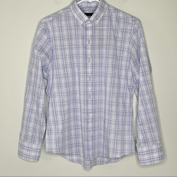 ZACHARY Prell Shirt Blue plaid dress long sleeve Cochran XS NWT - Picture 4 of 12